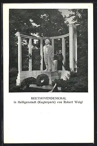 AK Wien, Heiligenstadt, Beethovendenkmal im Kuglerpark