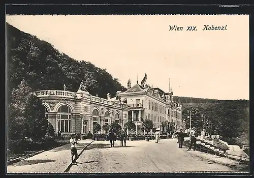 AK Wien, Hotel Kobenzl mit Strasse