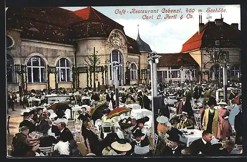 AK Wien, Cafe-Restaurant Cobenzl C. L. Pertl & Co., Gartenansicht