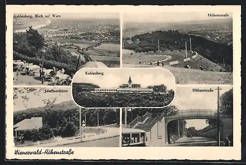 AK Wien, Wienerwald-Höhenstrasse - Ortsansicht vom Kahlenberg, Josefinenhütte