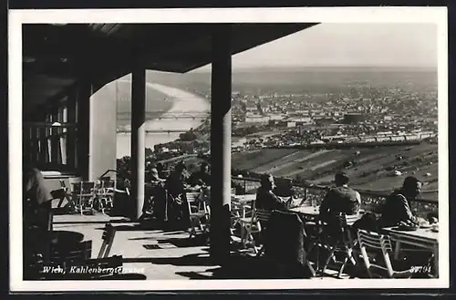 AK Wien, Kahlenbergterrasse mit Aussicht