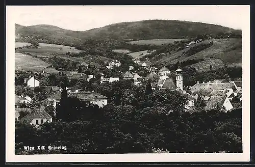 AK Wien-Grinzing, Gesamtansicht aus der Vogelschau