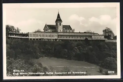 AK Wien, Kaffee-Restaurant am Kahlenberg, Neue Höhenstrasse