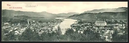 Klapp-AK Tölz, Panoramablick vom Calvarienberg