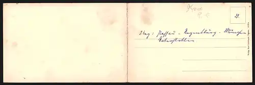 Klapp-AK Passau, Panorama mit Dampfer