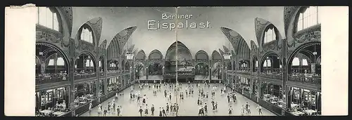 Klapp-AK Berlin-Schöneberg, Schlittschuhfahrer im Berliner Eispalast