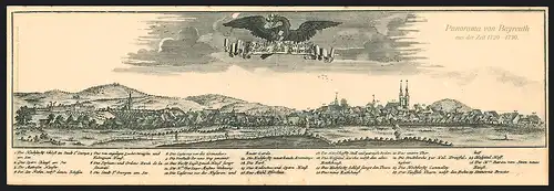 Klapp-AK Bayreuth, Panorama aus Zeit 1720-1730