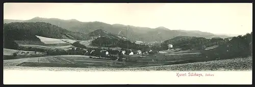 Klapp-AK Sülzhayn i. Südharz, Panoramablick auf Häuser in der Berglandschaft