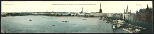 Klapp-AK Hamburg-Neustadt, Panorama mit Hotel Hamburger Hof, Alsterdamm, Lombardbrücke und Binnenalster