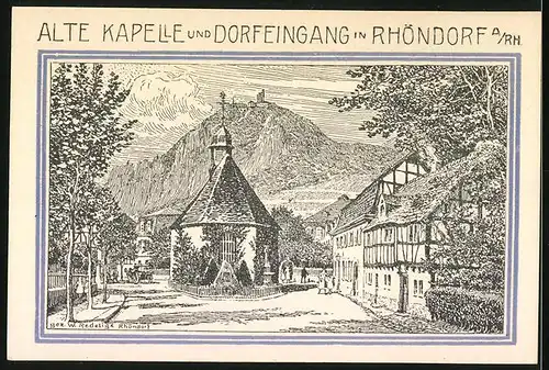 Notgeld Bad Honnef 1921, 99 Pfennig, Wappen, Strassenpartie mit Kirche