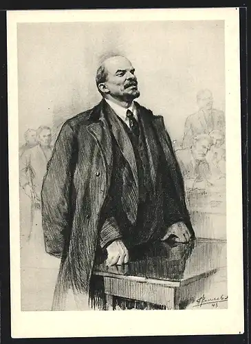 Künstler-AK Lenin hält eine Rede