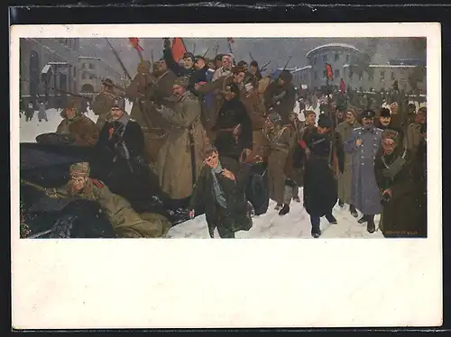 Künstler-AK La révolution du Février 1917