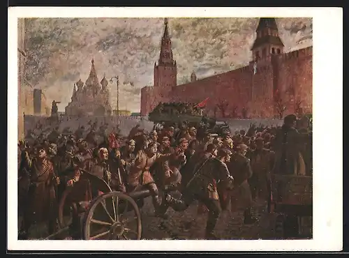 Künstler-AK La prise du Kremlin en 1917, Revolution 1917