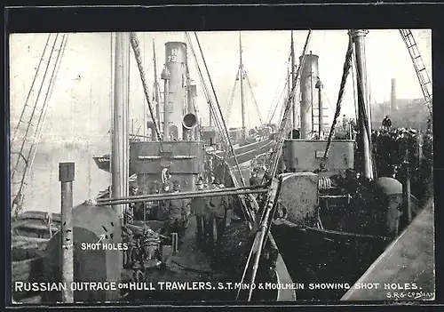 AK Doggerbank-Zwischenfall 1904, Russian Outrage on Hull Trawlers S. T. Mino & Moulmein