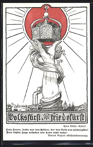 AK Volksfürst - Friedefürst, Götterdämmerung, Richard Wagner