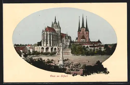 AK Erfurt, Ortsansicht mit Dom