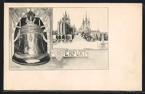 AK Erfurt, Dom, St. Severikirche, Glocke Gloriosa