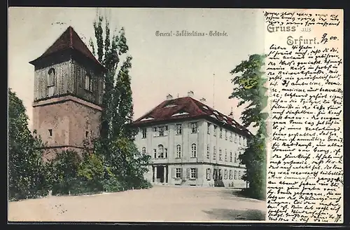 AK Erfurt, General-Zolldirektions-Gebäude