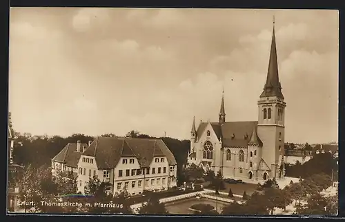 AK Erfurt, Thomaskirche mit Pfarrhaus