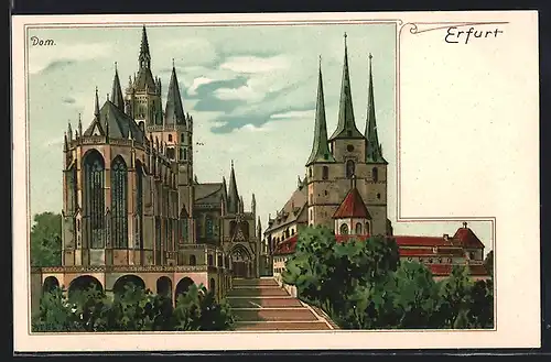 Lithographie Erfurt, Der Dom