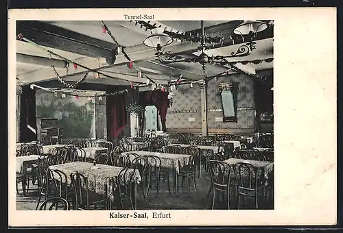 AK Erfurt, Gasthaus Kaiser-Saal, Tunnel-Saal, Innenansicht