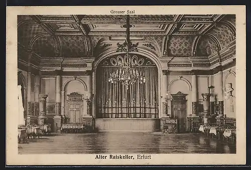 AK Erfurt, Gasthaus Alter Ratskeller, Innenansicht