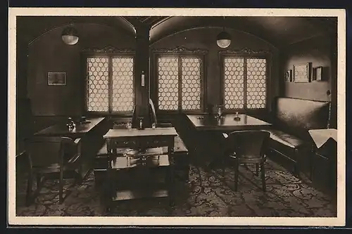 AK Erfurt, Trinkzimmer im Weinrestaurant und Konditorei-Cafe von Horst Kohl am Kaiserplatz