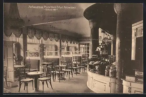 AK Erfurt, Hofkonditorei u. Cafe Horst Kohl, Kaiserplatz, Innenansicht