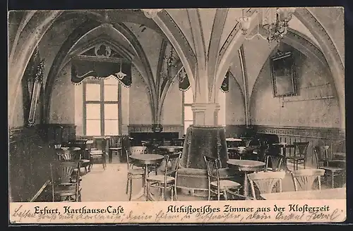AK Erfurt, Karthause-Cafe, Althistorisches Zimmer aus der Klosterzeit