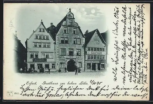 Mondschein-AK Erfurt, Gasthaus zur hohen Lilie