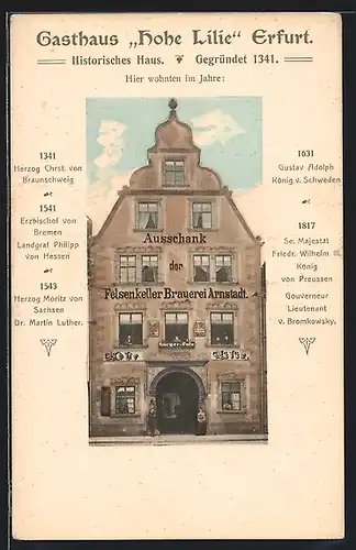 AK Erfurt, Gasthaus Hohe Lilie