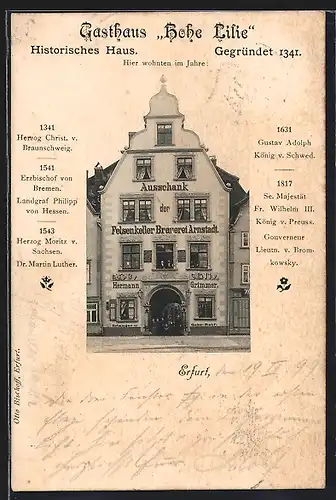 AK Erfurt, Gasthaus Hohe Lilie