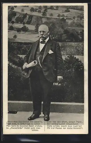 AK Erfurt, Gasthaus Hackerbräu, Sänger der kleine Schmidt