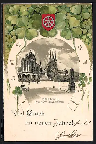 Passepartout-Lithographie Erfurt, Dom & St. Severinkirche