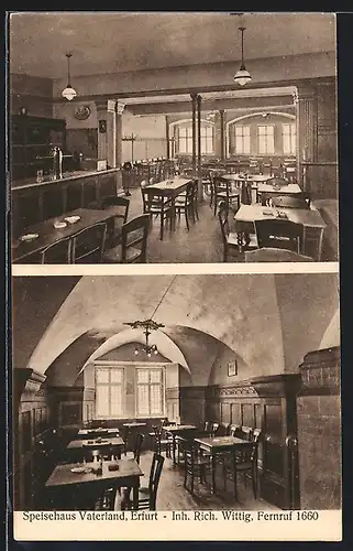 AK Erfurt, Restaurant Vaterland, Innenansicht, Terrasse
