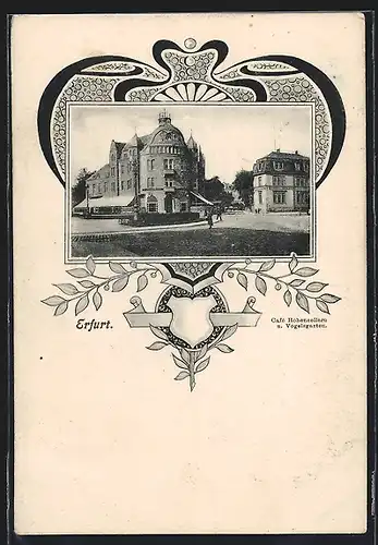 AK Erfurt, Cafe Hohenzollern und Vogelsgarten