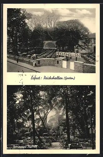 AK Erfurt, Reichshallen Garten, Terrassen-Cafe