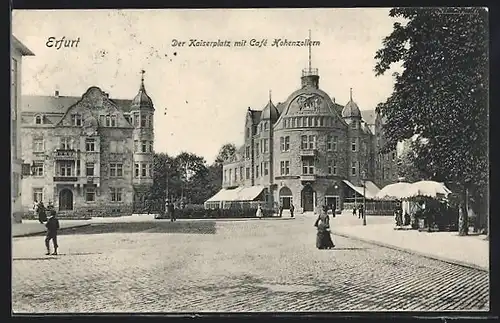 AK Erfurt, Cafe Hohenzollern am Kaiserplatz