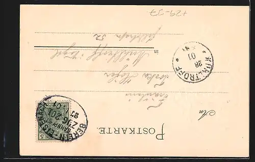 Passepartout-Lithographie Erfurt, Dom u. Severikirche, Wappen