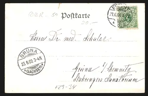 Passepartout-Lithographie Erfurt, Dom und St. Severikirche im Eichenblatt