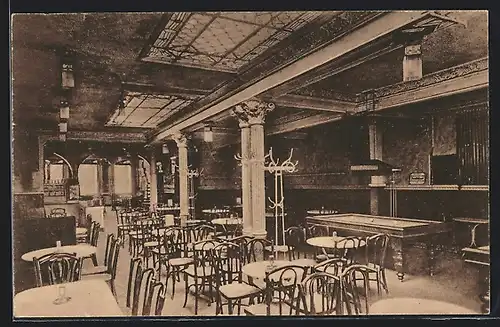 AK Erfurt, Kaiser-Cafe Arthur Schrapel, Innenansicht