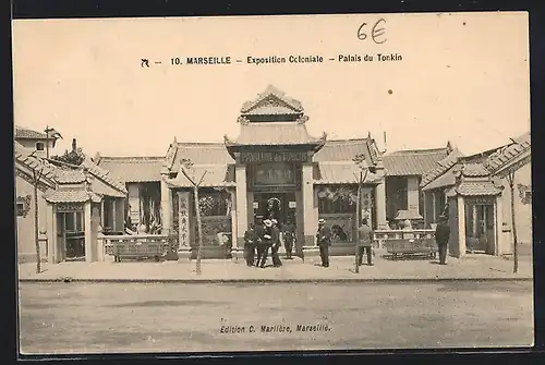 AK Marseille, Exposition Coloniale, Palais du Tonkin