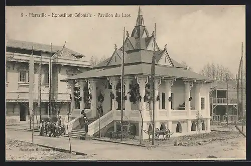 AK Marseille, Exposition Coloniale 1906, Pavillon du Laos