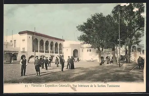 AK Marseille, Exposition coloniale 1906, Vue Intèrieure de la Section Tunisienne