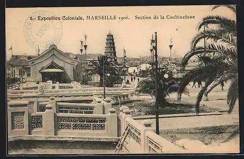 AK Marseille, Exposition Coloniale 1906, Section de la Cochinchine