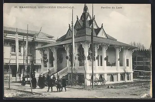 AK Marseille, Exposition Coloniale, Pavillon du Laos