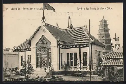 AK Marseille, Exposition coloniale 1906, Pavillon des Forèts de l`Indo-Chine
