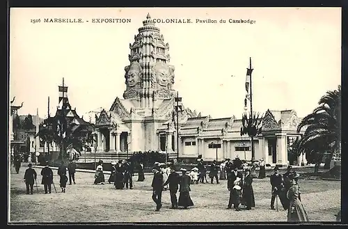 AK Marseille, Exposition Coloniale, Pavillon du Cambodge