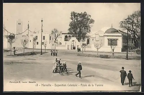 AK Marseille, Exposition Coloniale, Palais de la Tunisie