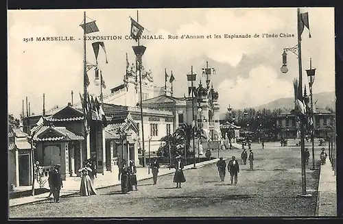 AK Marseille, Exposition coloniale 1906, Rue d` Annam et esplanade l` Indo - Chine